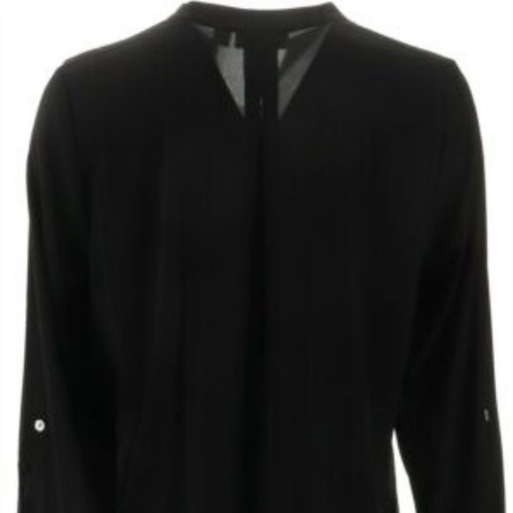 NWT SUSAN GRAVER Y-NECK LONG SLV HIGH-LOW TUNIC 6 - Picture 7 of 12